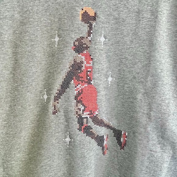 Nike Jordan Jumpman Essential Graphic Fleece Pullover Hoodie Grey - Picture 5 of 13